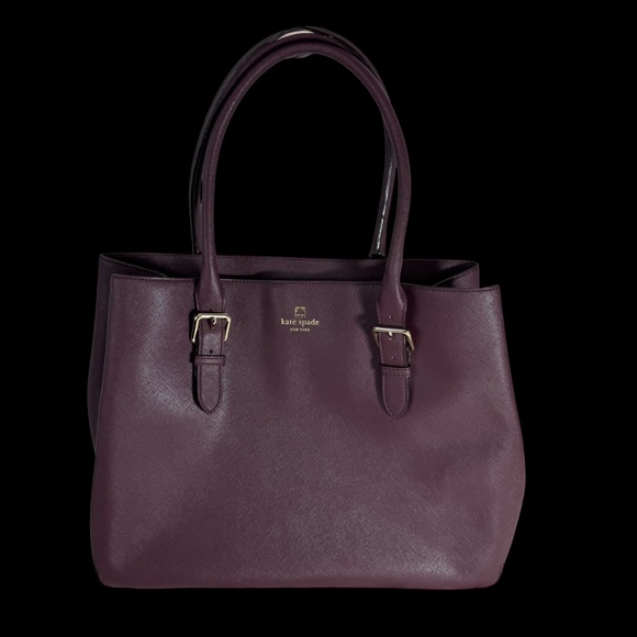 Kate Spade Cove Street Ariel 100% Cow Leather Mahogany Plum Tote *SEE NOTES* - Picture 2 of 12